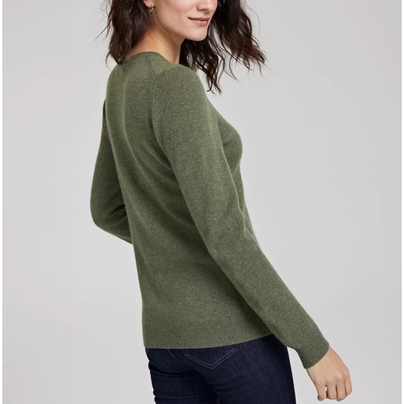 Charter Club Crewneck Women's 100% Cashmere Green Sweater Size Small - Picture 2 of 11